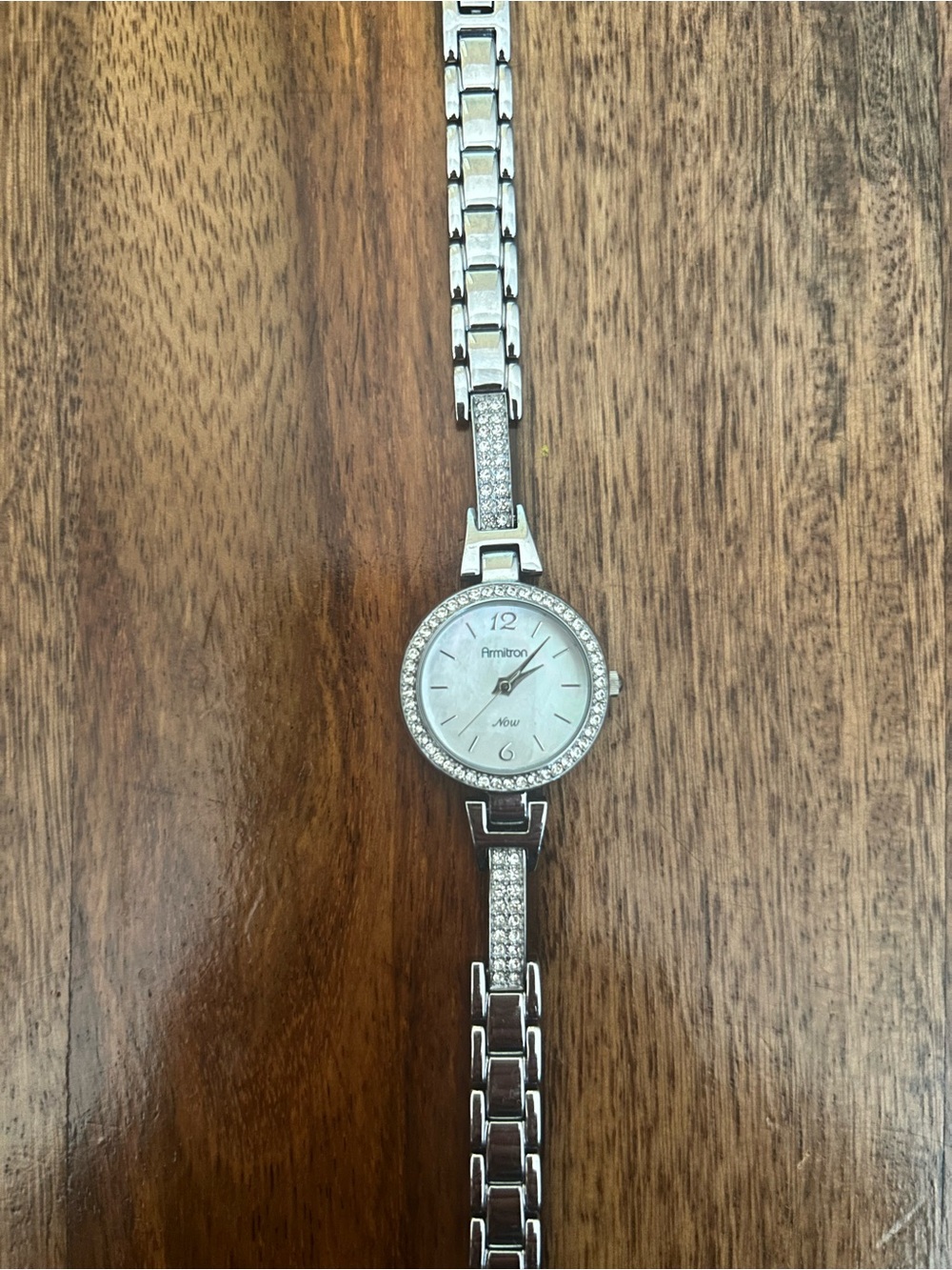 Armitron Women's Silver-tone Crystal Accent Bracelet Watch